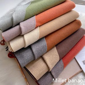 Schals Designer Marke Frauen Schal Winter Kaschmir Schal Wraps Warme Einfarbig Pashmina Decke Weibliche Foulard Bufandas 2023