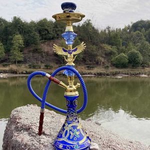 Längd 52 cm Arab Shisha Hookah Set med glasbas Singel Slang Tobaksvattenrökning Pipe Chicha Nargile för Party Club HKD230809