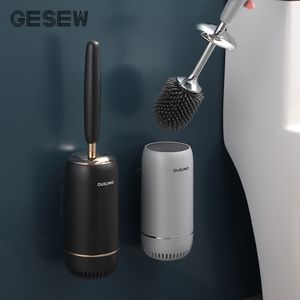 Toothbrush Holders GESEW Silicone Toilet Brush Household Cleaning Tools Handle Brushes Products Bathroom Accessories Sets Luxury 230809