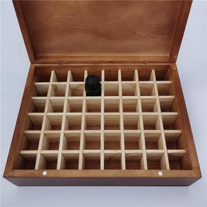 Garrafas de armazenamento suporte de óleo essencial portátil 48 slots 5ml Carry Organizing Collection Wooden Organizer Box Recainer