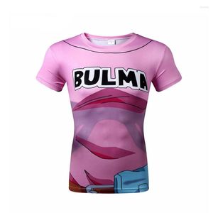 Mulheres Camisetas Bulma Harajuku Camisa Estética Gótica Punk Cartoon Manga Curta O Pescoço Tops Mulheres Verão Slim Oversize Streetwear Camiseta