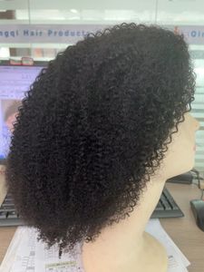 Parrucche ricci afro crespi Parrucca piena a macchina economica Parrucche senza colla per capelli umani per le donne nere Parrucca umana corta brasiliana di Remy