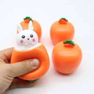 Stress Relief Fidget Toys Pop Up Squishy Rabbit Squeeze Toys Squishes Carrot Rabbit für Ostern