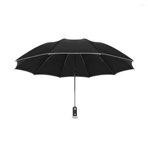 Guarda-chuvas guarda-chuva reverso de três dobras 5W 3V guarda-sol aberto automático fechado com lanterna à prova de vento à prova de chuva sol