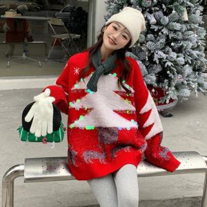 Kadın Sweaters Pullover Noel Kadınlar Kolej tarzı Tasarım Giymek Süvari Orta Bahar ve Sonbahar Kadın Ceket