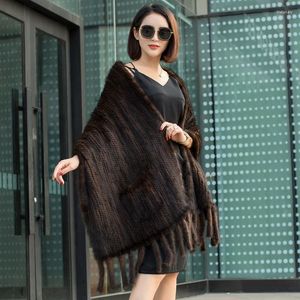 Scarves Women's Real Shawl Wraps Cape Poncho Stole Coat Pocket Party Dinner Black Brown