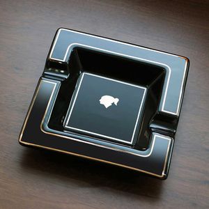 Cigar AshTray Classic Ceramic Home Cigar Holder Gadgets Portable Travel Ash Slot Tobacco Cigarette AshTrays Tools HKD230808