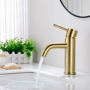 Modern bathroom faucets Hot Cold Water mixer tap Sink faucet for basin black washbasin faucet single lever taps Brush gold Brass