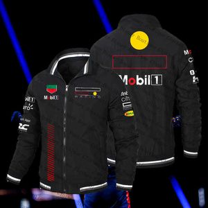 F0KI 2023フォーミュラワンメンズファッションジャケットCOAT F1レーシングチームオラクルレッドカラーブルユニフォームスーツウインドプルーフモトモーターオートバイジャック