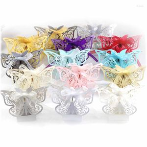 Wrap prezent 5PCS Butterfly puste cukierki laserowe papierowe papierowe czekoladowe walentynki ślub urodziny