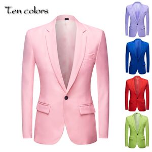 Ternos Masculinos Blazers Masculino Verde Maçã Amarelo Rosa Azul Vermelho Colorido Fashion Terno Jaqueta Casamento Noivo Cantor de Palco Prom Slim Fit Blazers Casaco 230808