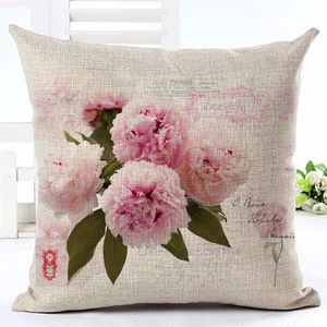 Pink Hindharma Cousion Cover Blue Floral Cojines Dekoracyjne w stylu europejskim Dekoracja Almofada 45CM Sofa Rzut Pillow Case195m