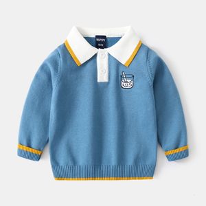 Pulôver 27T Infant Winter Boys Sweatshirt Kids Baby Clothes Knit Top Manga Longa Solta Roupa Malhas Infantil 230809