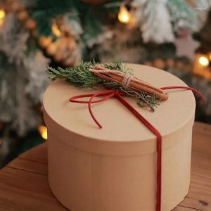 Gift Wrap Set Of 3 Paper Mache Boxes Round Kraft With Lids Storage For Birthday Christmas Wedding Sizes