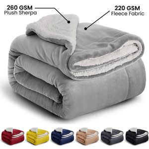 Blanket Large Sherpa Fleece Double Thick Soft Warm Bed Sofa Throw King Size Winter 230809