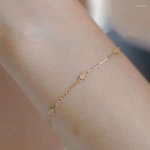Strand S925 Sterling Silver Placed 14k Gold Gold Bracelet Women Three Little Love Little Litte Simple Propoysile Chain Inns Cool Fashion