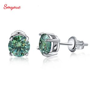 Stud Smyoue Jeder 032CT 11 Farben Grün Ohrstecker für Frauen Schraube Diamant Ohr Solide Sterling Silber 925 Schmuck 230808