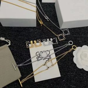 Projektant bransoletki złoty naszyjnik geometryczne kolczyki luksusowe biżuterię diamentowe kolczyki dla kobiet pary walentynkowe prezenty 925 srebrne gorące