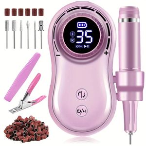 Professional Nail Drill Rechargeable Portable Electric Efile Machine For Acrylic Nail Gel Manicure Pedicure Polishing Shape Set Grinder Remover Tool