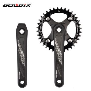 Bisiklet grupları Goldix Square Hole Bisiklet Krankset Alüminyum Alaşım MTB Krank 170175mm Uzunluk N Geniş Diş 104BCD 323436384042T 230808