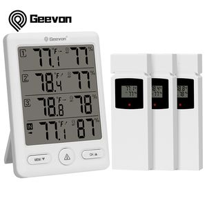 Temperature Instruments Geevon Indoor Outdoor Thermometer Wireless With 3 Remote Sensors Digital Hygrometer Indoor Thermometer With 200FT/60M Range 230809