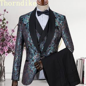 Ternos masculinos Blazers Ternos formais Homens Ternos de casamento Slim Fit Business Noivo Terno Conjunto XS-5XL Vestido Ternos Smoking Para Homens JaquetaPantsVest 230809