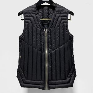 Men's Vests High Quality Famous Fashion Brand Down Jacket Classic Original Striped Design Luxury Biker Zipper Vest Unisex