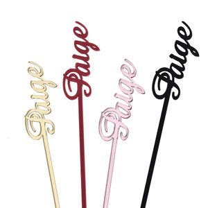 Other Event Party Supplies 50pcs Personalized Drink Stirrers Name Swizzle Sticks Drink Tags Place Setting Stirrer Bridal Shower Stir Stick Wedding Decor 230809