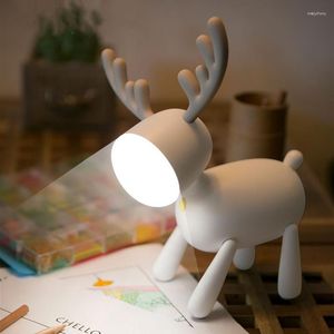 Lampade da tavolo USB ricaricabile Cute Deer LED Desk Lights Lampada da comodino dimmerabile con funzione timer per la cameretta dei bambini