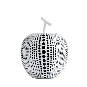 Decorative Objects Figurines Wave Point Fruit Abstract Statue Ornaments White Black Apple Resin Figurine Desk Adornment Home Decoration Accessories 230809