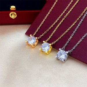 3D Square Shining CZ Zircon Crystal Diamond Collane con ciondolo per le donne Designer di marca di auto Orecchini in oro rosa 18 carati Catene a maglie Collana girocollo Gioielli