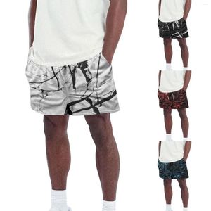 Herren-Shorts, Haussocke, Sommer, Tasche, locker, modisch, lässig, abstrakter Druck, 4 1, sportliche Passform für Herren
