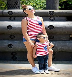 Familjmatchande kläder Mother Kids Clothes Fourth of July Outfit Women Baby Come Summer T-shirt Family Matchande kläder Mor och dotter R230810