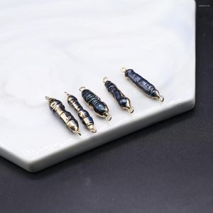 Hänghalsband 3st Natural Black Baroque Connector Högkvalitativ pärla för kvinnor som gör smycken halsbands tillbehör