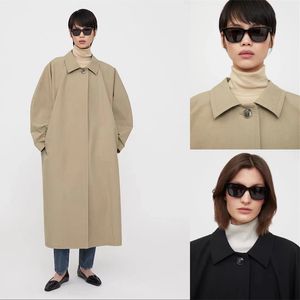 Kadın trençkotları tote* yuvarlak trençkot siluet yapısöktürü minimalist orta uzunlukta yarasa kollu ceket fallwinter 230809