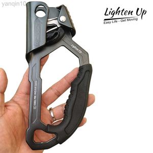 Rock Protection Hand Ascender Portable Mountaineering Rock Climbing Rope Clamp Hand Ascender Rappelling Gear Lätt att använda för utomhusrepverktyg HKD230810