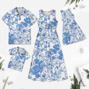 Family Matching Outfits Family Matching Outfits All Over Floral Print Sleeveless Dresses And Short-sleeve Shirts Sets Clothes Family Look R230810