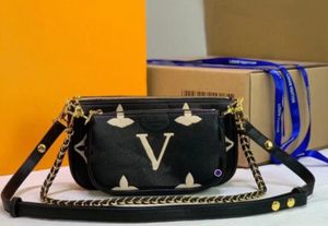 Präglad axelväska designer handväskor enkla påse plånbok kvinnliga kedja väska m81862 dhgate väska