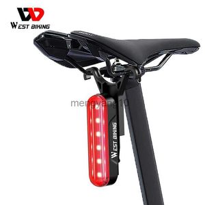 Bisiklet ışıkları batı bisiklet lazer bisiklet arka ışık fren sensörü akıllı arka lambalar yüksek görünürlük şarj edilebilir LED kask ışığı bisiklet erişimcisi HKD230810