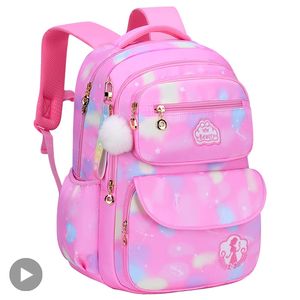 Ryggsäckar flicka barn ryggsäck skolväska bakpaket rosa för barn barn tonårsskolväska primär kawaii söt vattentät liten klass kit 230809