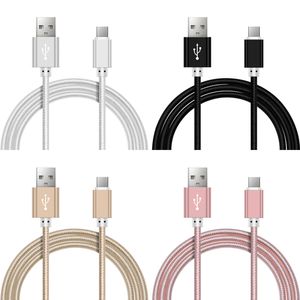 25cm 1m 1.5m 2m 3m Samsung için C Tip C Kablosu S10 Xiaomi Naylon Hızlı Şarj Kablosu Mikro USB Kablolar Huawei Android Telefon