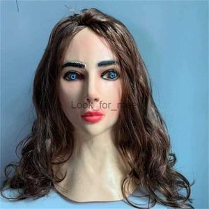 En annan Me Women Latex Head Mask Realistic Masquerade Silicone Party Cosplay Masks Halloween Masquerade kostym Rekvisita för vuxen HKD230810