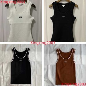 Croped Tanks Camis Top T Shirts Women Knits Tee Sticked Sport Woman Vest Yoga broderad bomullsblandning Mini Outfits Shorts