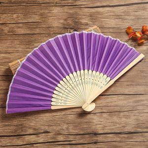 Produtos de estilo chinês Retro Dobrável Ventilador de Seda Estilo Chinês Decorativo Homens Bolso Alça de Bambu Hand Held Fan Party Favors Decoração de Casa Artesanato