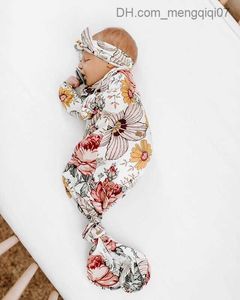 Pajamas Pudcoco新生児の赤ちゃんの花の鳥の巣の包装寝袋ヘッドバンド2PCSセット0-6M Z230811