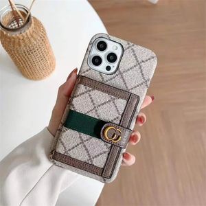 IPhone 14 Promax Case Luksusowy skórzany telefon na iPhone 13 12 11 Pro Max X XS 7P 8p Masowe Cross Cross Cross Covers Card Uchwyt karty