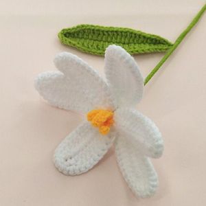 Decorative Flowers Crocheted Tulip Simulation Gardenia Wedding Party Home Artificial Bouquets Decorations Ornaments Pography Props