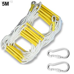 Rock Protection 3M/5M Fire Escape Ladder Anti-skid Rope Emergency Work Safety Response Self-rescue Lifesaving Rock Climbing Escape HKD230810