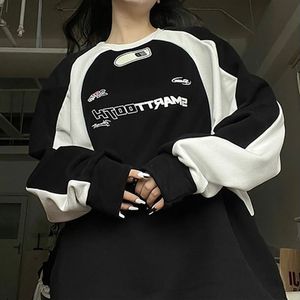 Herrtröjor tröjor y2k stitch hoodies kvinnor män koreansk mode o nacke lös långärmad topp top pullover harajuku streetwear vintage par tröja 230809