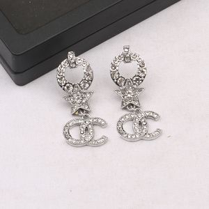 Designer Luxury Diamond Dangle Earrings Double Letters Stud Brand Woman Jewelry Accessories Gifts